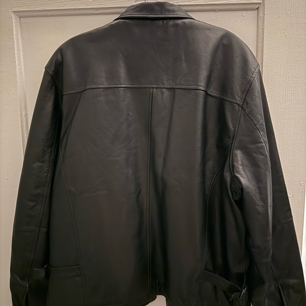 Wilson Black Leather Jacket for Men - Picture 6 of 15